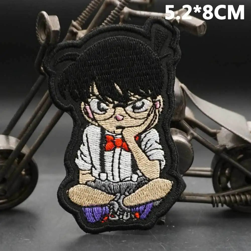 Conan Edogawa Cloth Sticker Creative High Value Cartoon Cute Couple Clothes School Bag Decorated Self Adhesive Patch Velcro