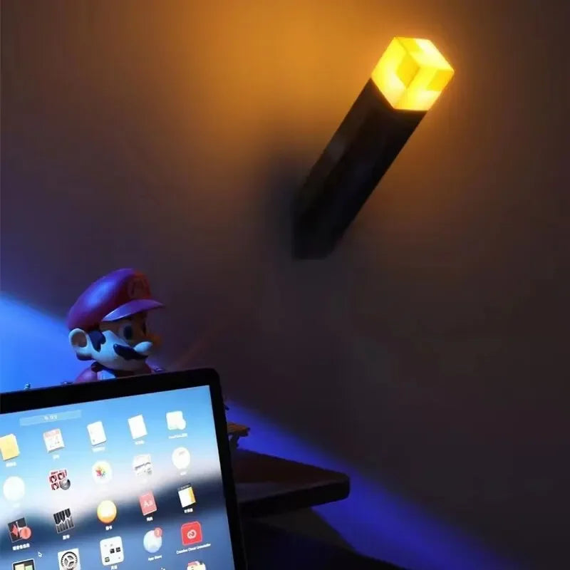 Creative Brownstone Torch LED Night Light USB Rechargeable Game Room Decoration Table Light Festival Gifts for Kids Game Lamps