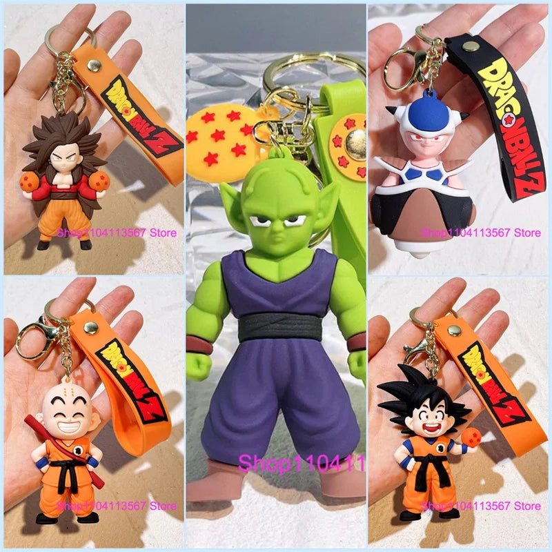 Dragon Ball Keychain Kawaii Vegeta Cartoon Bulma Piccolo Car Key Chain Backpack Pendant Keyring Gifts Accessories