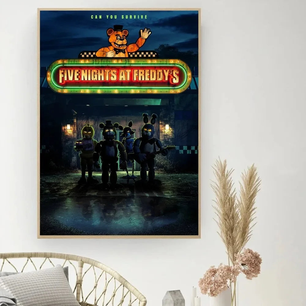 ملصق لعبة F-Five N-Nights at Freddy's DIY ملصق فيلم عتيق لوحة فنية جدارية ملصقات دراسية لوحة حائط صغيرة الحجم