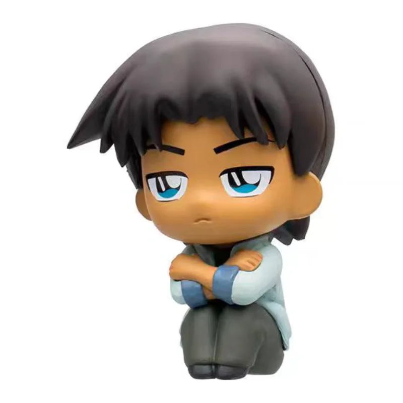 Bandai Original Detective Conan Gashapon Figures - Cute Sitting Pose Anime (Conan, Kaito, Ran Mouri) Collectible Mini Toys Gift