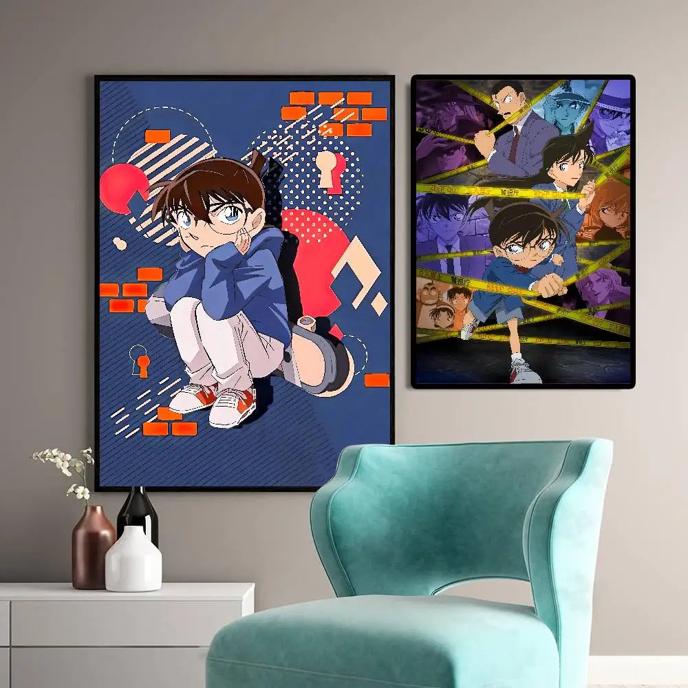 Anime D-Detective C-Conan Poster Self-Adhesive sticker - No Glue Needed Easy Stick and Remove Perfect for Room Decor