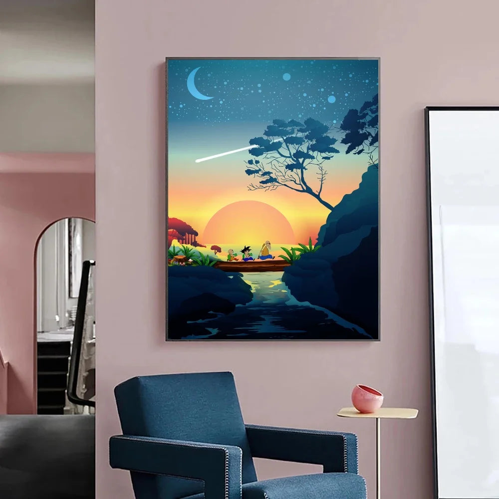 Japanese Anime Canvas Painting Dragon Ball vintage Goku Poster Prints Mural Pictures Wall Art Living Room anime Home Decor Gifts