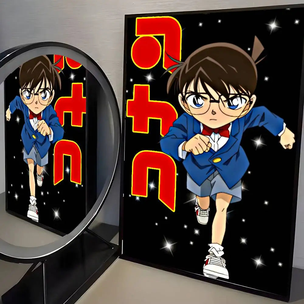 Anime D-Detective C-Conan Poster Self-adhesive Art Waterproof Sticker Coffee House Dorm Room Wall Decor
