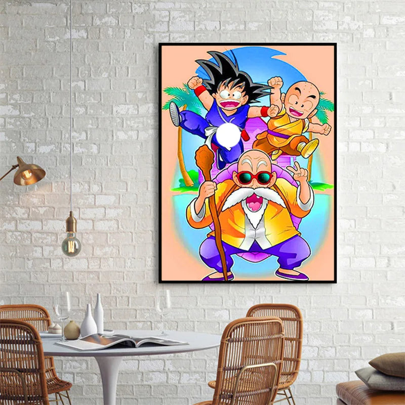 Japanese Anime Canvas Painting Dragon Ball Z Goku Cartoon Posters Print Mural Pictures Wall Art Children's Room Home Decor Gifts