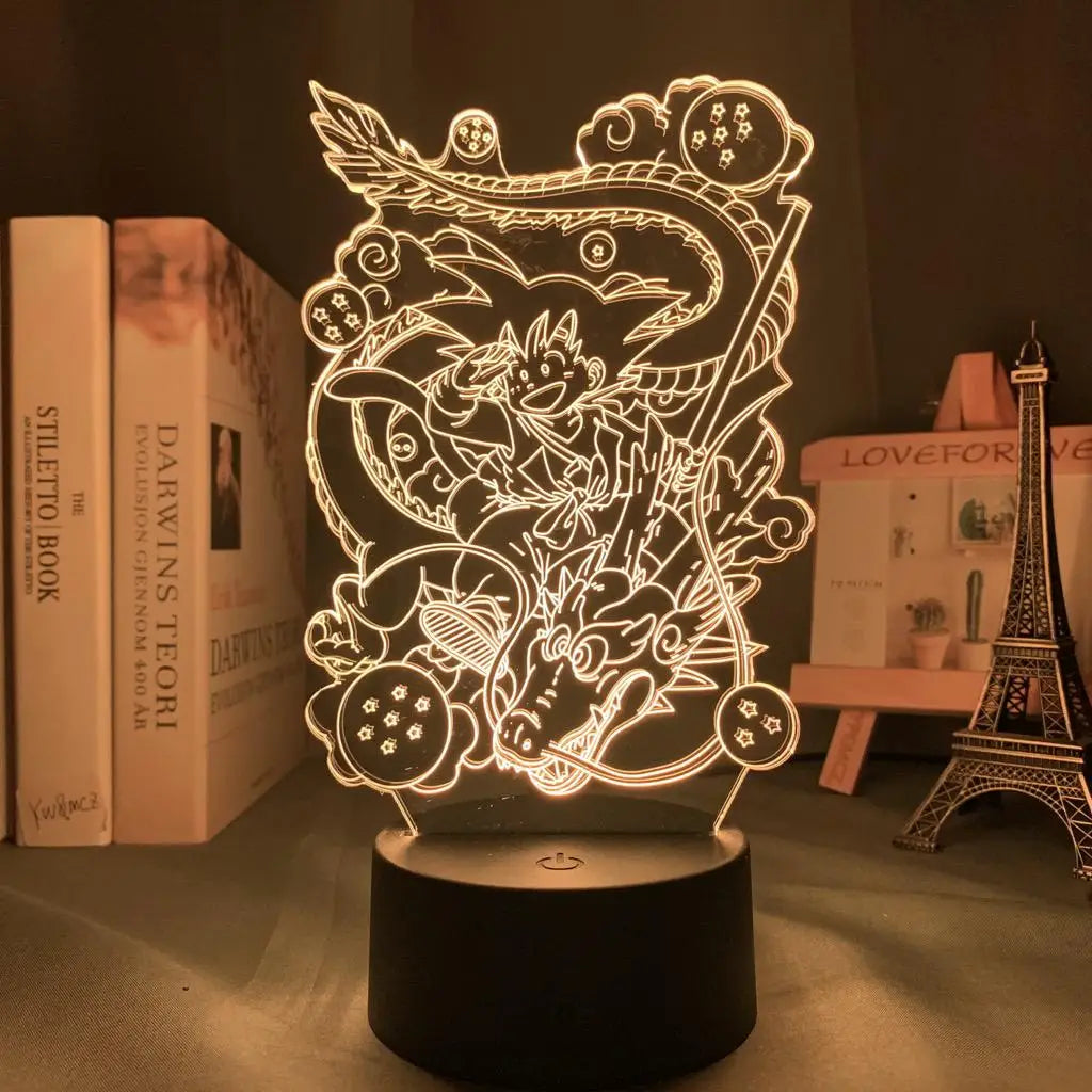 Anime Dragon Ball Lamp Led Acrylic Stand Super Saiyan Goku Figure For  Child Bedroom Decor Nightlight Cool Kids Birthday Gift