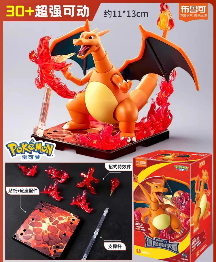 Original Blokees Pokemon Charizard Greninja Meowscarada Ceruledge Pikachu Blind Box Building Blocks Action Figure Anime Doll Toy