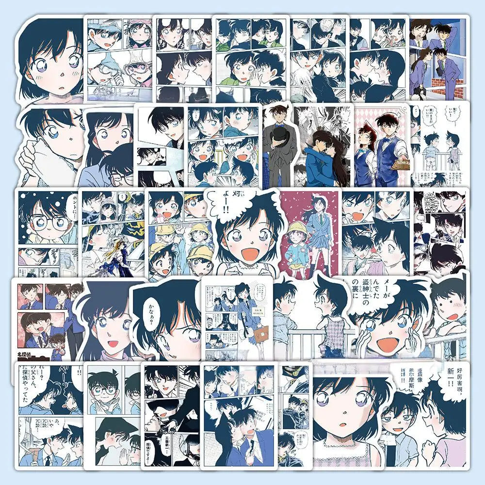 63 Pcs Detective Conan Stickers Shinichi and Ran CP Anime Peripherals Kaito Kid Character Cute DIY Decals