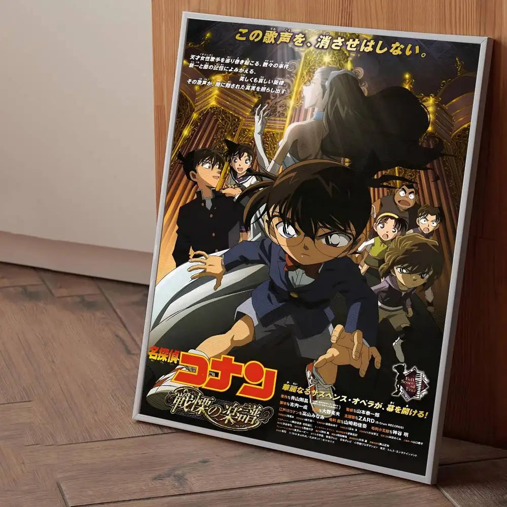 Detective Conan Poster Self-adhesive Art Waterproof Paper Sticker Coffee House Bar Room Wall Decor