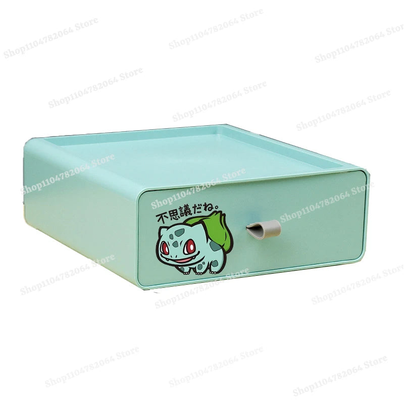 Pokemons Desktop Organizer Drawer Style Storage Box Office Multi-layer Small Storage Cabinet Bookshelf Assembled Case Party Gift