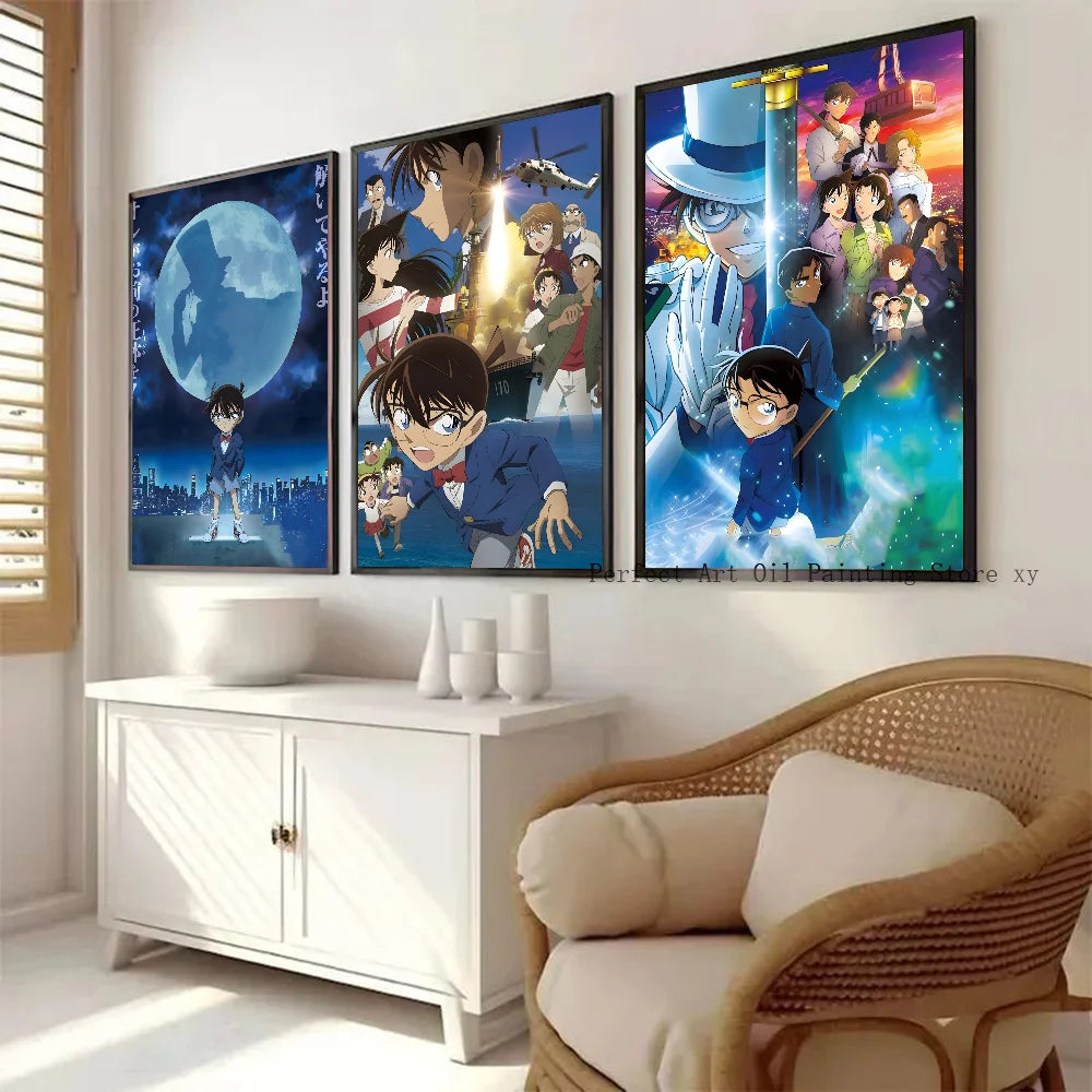 1PC Detective C-Conan Poster Self-adhesive Art Waterproof Paper Sticker Coffee House Bar Room Wall Decor