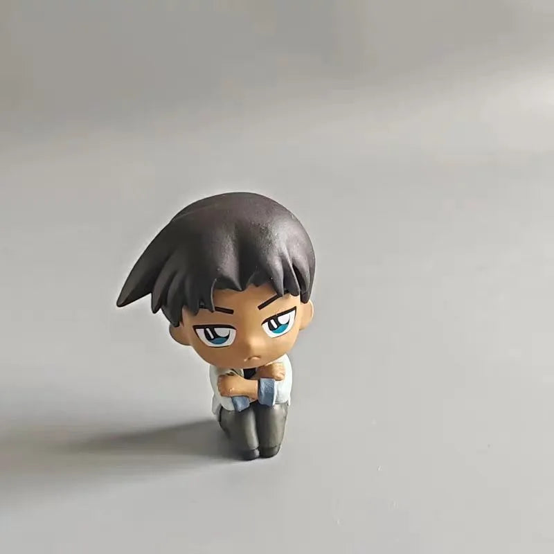 Bandai Original Detective Conan Gashapon Figures - Cute Sitting Pose Anime (Conan, Kaito, Ran Mouri) Collectible Mini Toys Gift