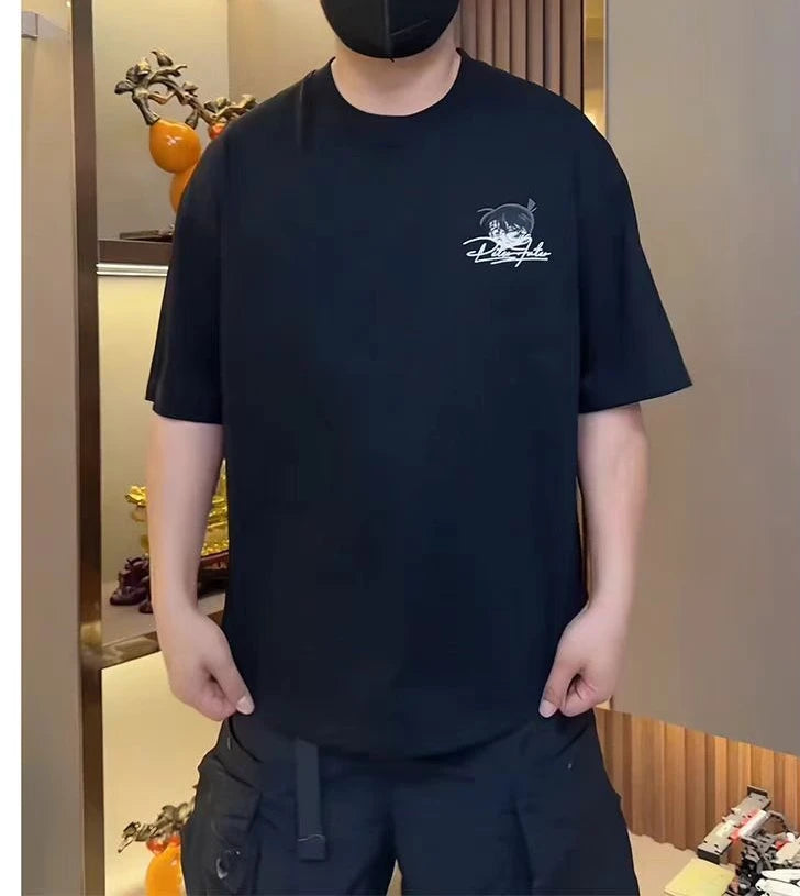 Detective Conan Case Closed Cotton Men's and Women's Short Sleeve Conan Edogawa Shinichi Kudo Summer Boys and Girls T-Shirt