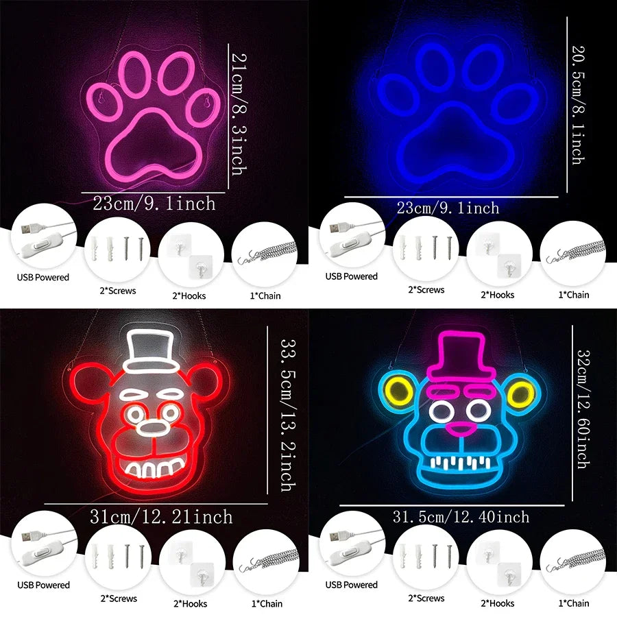 تُستخدم لتزيين الحائط، تعمل بالطاقة عبر USB، تُستخدم في مصابيح الحائط الفنية في الغرف والحانات والمكاتب ومتاجر الحيوانات الأليفة، لافتة نيون LED على شكل كلب جميل