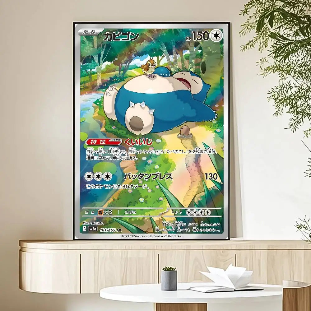 MINISO Cartoon Pokemon Poster HD Art Sticky Wall Waterproof Home Living Room Bedroom Bar Aesthetic Decoration