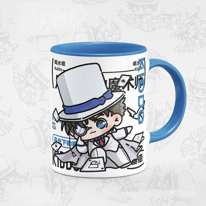 Detective Conan kawaii anime peripheral creative Conan Phantom Thief Kidd ceramic cup cute Japanese coffee mug gift wholesale