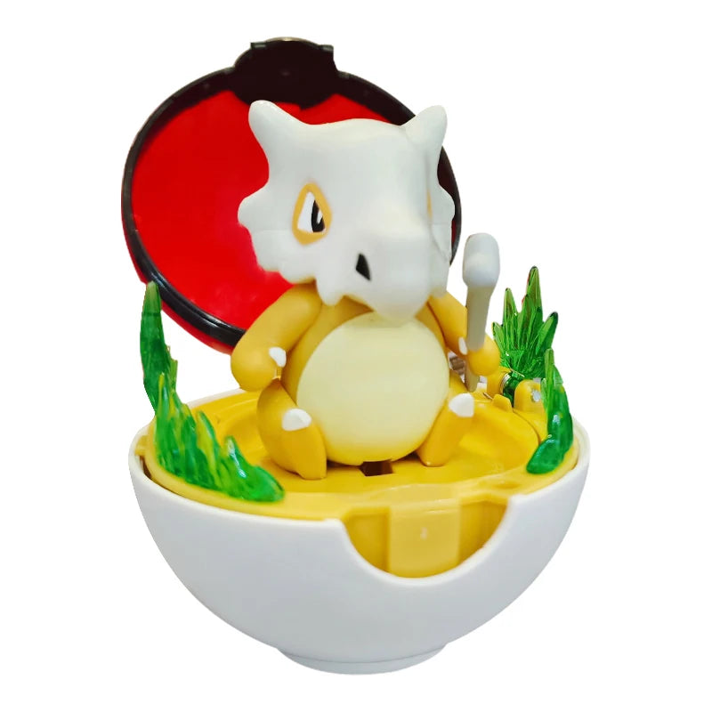 Pokemon Figure Bulbasaur Eevee Charmander Squirtle Pikachu Piplup Cubone Mimikyu Jigglypuff Poke Ball Pokeball Toy Ornament Doll