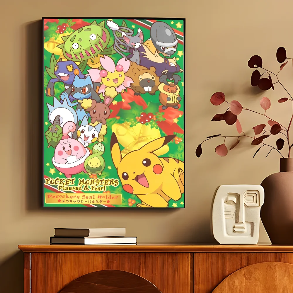 Anime P-Pokemon Anime Posters Sticky HD Quality Wall Art Retro Posters for Home Kawaii Room Decor