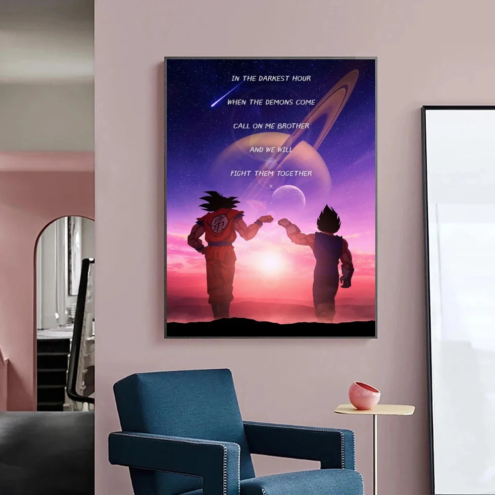 Japanese Anime Canvas Painting Dragon Ball vintage Goku Poster Prints Mural Pictures Wall Art Living Room anime Home Decor Gifts