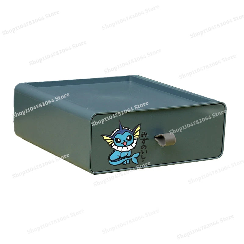 Pokemons Desktop Organizer Drawer Style Storage Box Office Multi-layer Small Storage Cabinet Bookshelf Assembled Case Party Gift