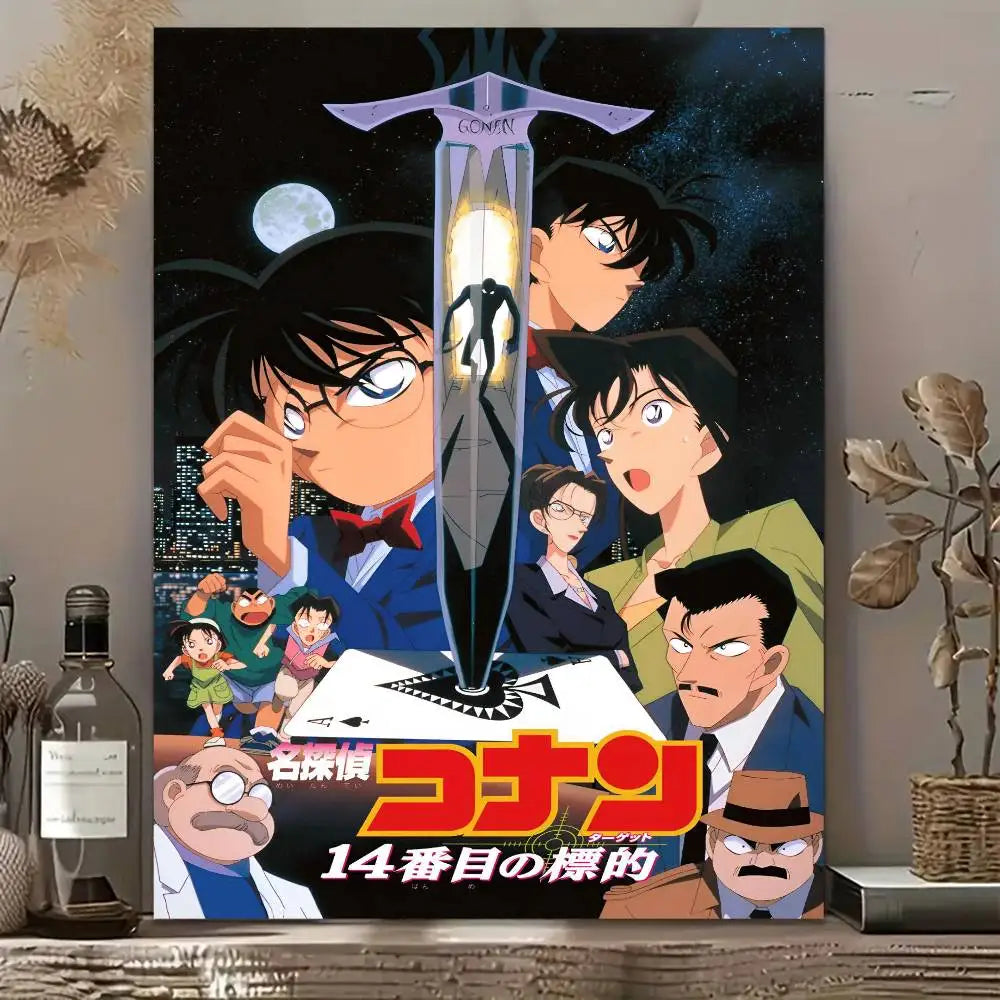 Detective Conan Poster Self-adhesive Art Waterproof Paper Sticker Coffee House Bar Room Wall Decor