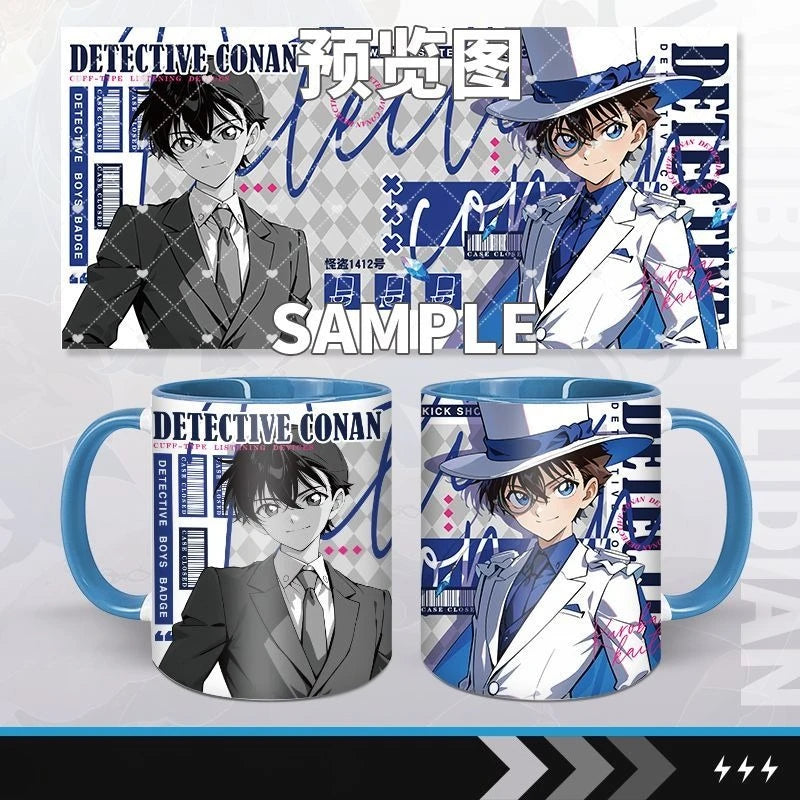 Detective Conan Shinichi Kudo Kaitou Kid Anime Two-dimensional Cartoon Pattern Ceramic Mug Handsome Water Mug Holiday Gift