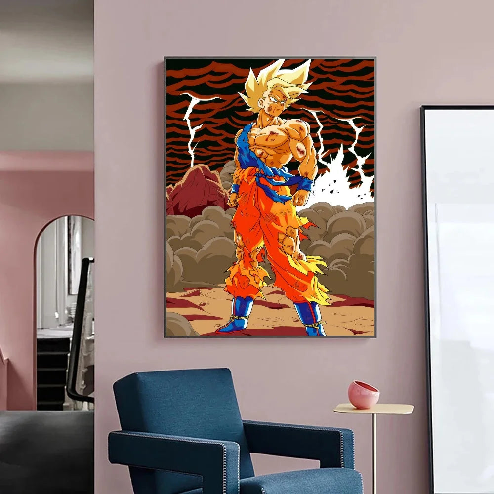 Japanese Anime Canvas Painting Dragon Ball vintage Goku Poster Prints Mural Pictures Wall Art Living Room anime Home Decor Gifts