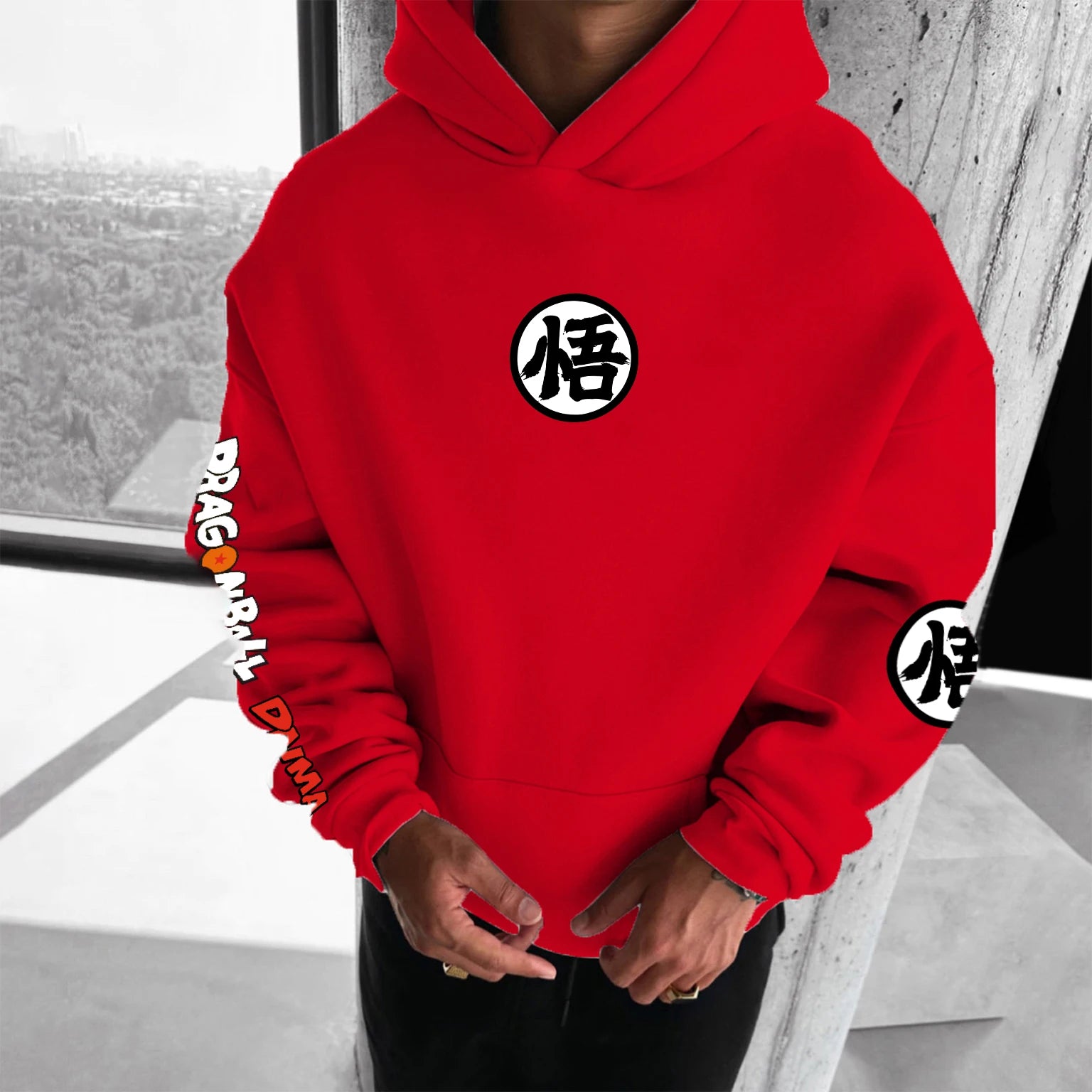 Dragon Ball Graphic Hoodie - Premium Cotton Comfort, Elastic Stretch, Airy Warm, Stylish Print, Hood for Weather, Fashion