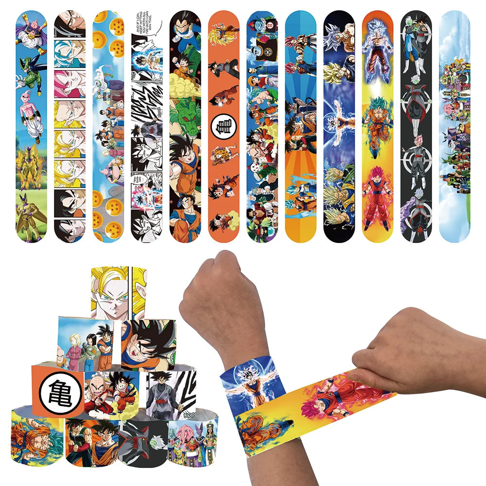 12pcs Dragon Ball‌ Bracelets Birthday Party Favors Cartoon Wrist Bracelet Baby Shower Kids Favor for Party Decorations