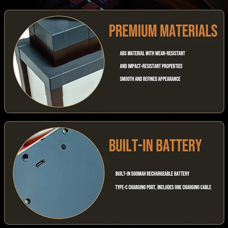 Luminous Lantern Nightlight Rechargeable Game Pixel Light Surrounding Children'S Bedroom Atmosphere Light Home Decor Ornament