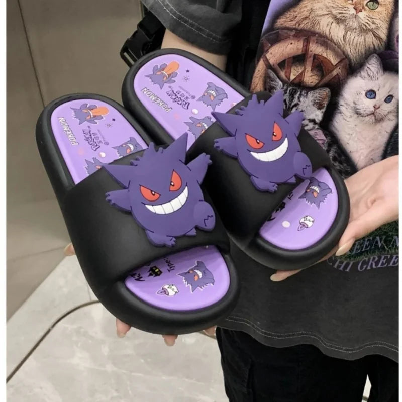 Pokemon Gengar New Anime Peripheral Slippers For Men Women Trendy Cool Internet Infrared Anti Slip Eva Couple Slipper Gifts