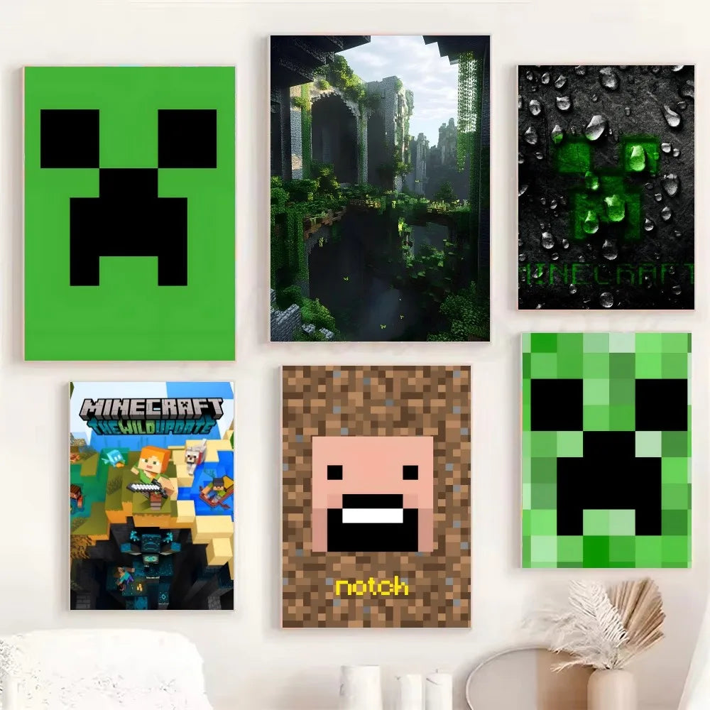1PC PC Game M-Minecraft Poster Poster Paper Print Home Living Room Bedroom Entrance Bar Cafe Art Painting Decoration