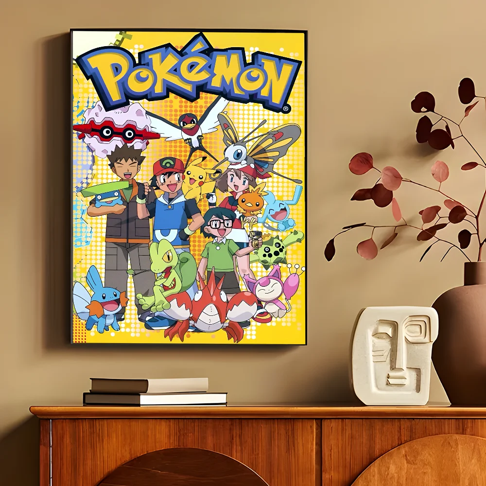 Anime P-Pokemon Anime Posters Sticky HD Quality Wall Art Retro Posters for Home Kawaii Room Decor
