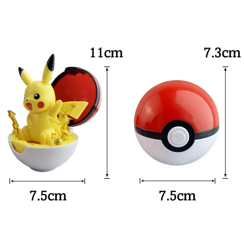 Pokemon Figure Bulbasaur Eevee Charmander Squirtle Pikachu Piplup Cubone Mimikyu Jigglypuff Poke Ball Pokeball Toy Ornament Doll