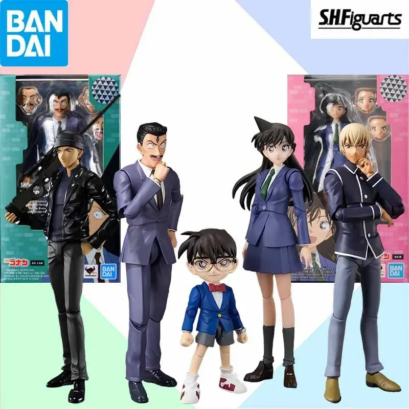 Bandai S.H.Figuarts SHF Detective Conan Resolution Edition Conan Edogawa Rachel Moore Mouri Kogorou Anime Figures Toys In Stock