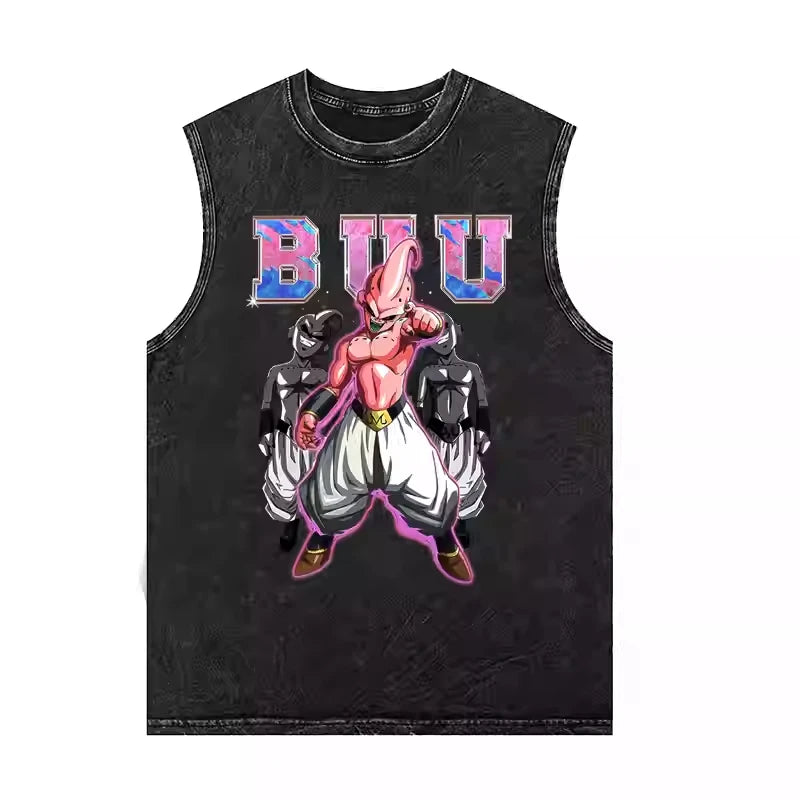 Dragon Ball Goku Saiyan Anime Vest Summer New Men's Tank Tops Woman's  Oversized Sleeveless Shirt Vintage Washed Gym Y2k Clothes