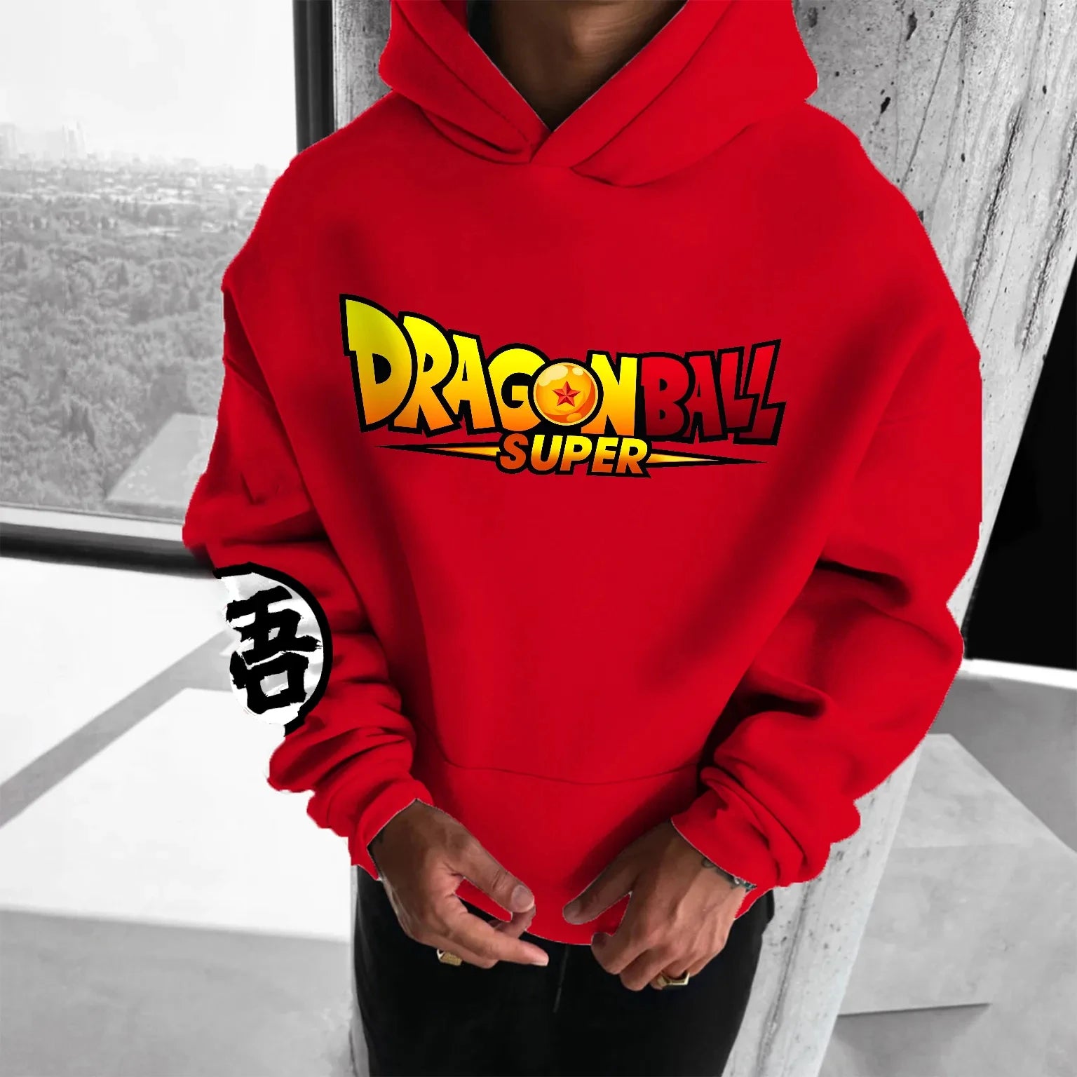 Dragon Ball Graphic Hoodie - Premium Cotton Comfort, Elastic Stretch, Airy Warm, Stylish Print, Hood for Weather, Fashion
