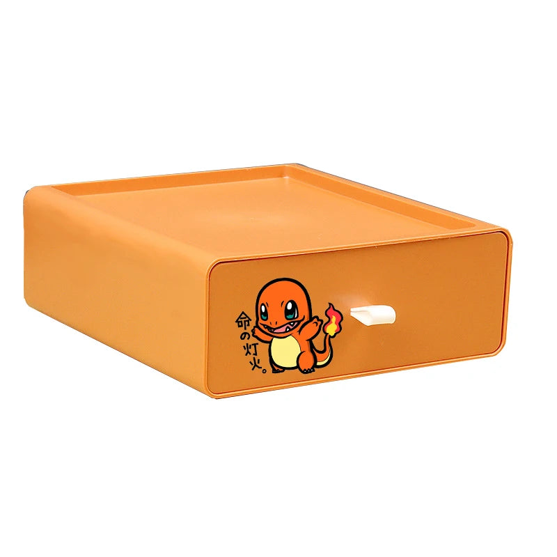 Pokemons Desktop Organizer Drawer Style Storage Box Office Multi-layer Small Storage Cabinet Bookshelf Assembled Case Party Gift