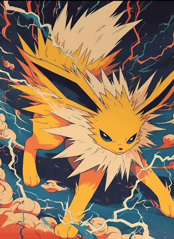 P-Pokemon Japanese Anime Canvas Painting Kawaii Elf Pets HD Poster Retro Bar Noodle Room Living Room Home Mural Decor Kids Gifts