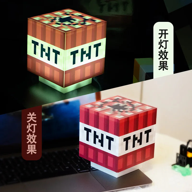 Minecraft My World Series Diamond Ore Lamp Colorful Charging Miner's Lamp Medicine Water Bottle Torch Model Gift Night Light