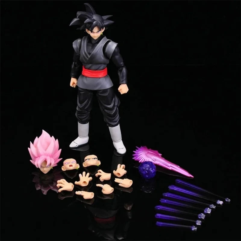 14cm Dragon Ball Black Goku Zamasu Anime Action Figure Super Saiyan Movie Version Dbz Model With Multiple Accessories Toys gifts