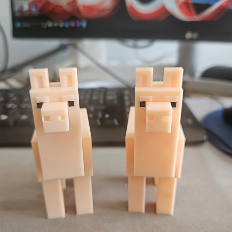 1pc 3D printed pixel style statue ornament, stackable block design, home office gaming table decoration, creative desktop accessories, birthday gifts, holiday decorations, player collectibles