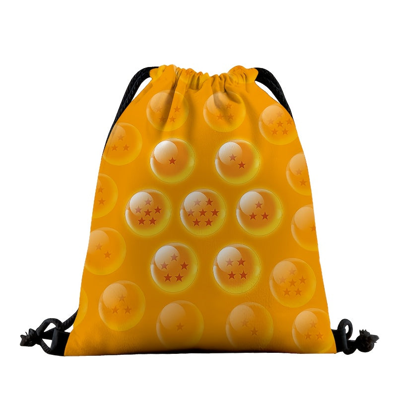 DRAGON BALL Anime Backpack with Goku, Vegeta & Sun Wukong (Monkey King) Designs - Lightweight Adjustable Drawstring Bag & s,, Gym, Parties - Collectible Gift & (Officially Licensed)