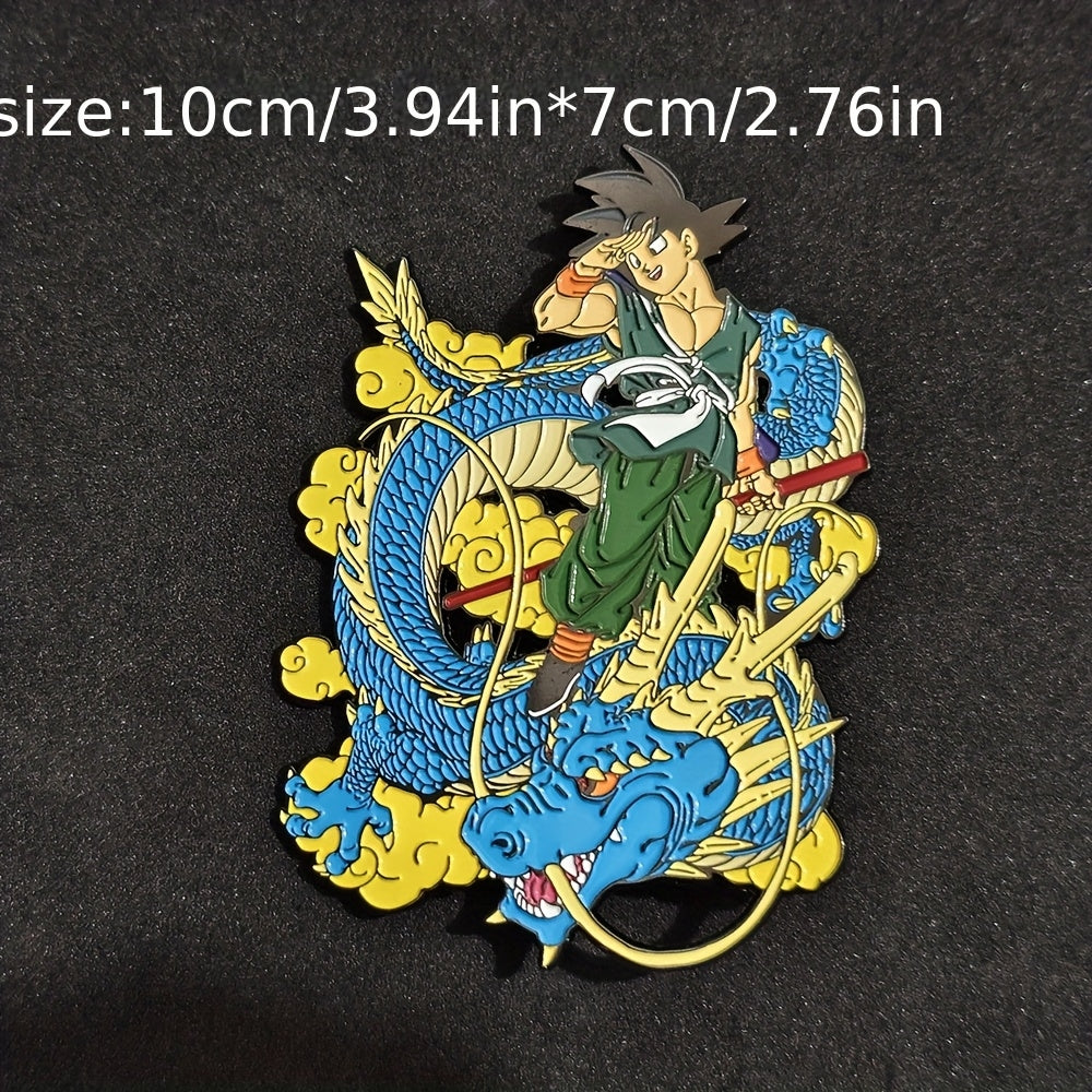 Extra-large 10cm*7cm Dragon Ball badge anime Dragon Ball Goku Blue Dragon brooch, clothing, bag, schoolbag decoration brooch, suitable for anime fans as a collection pin gift, Schoolbag Accessory, Character Badge, Cute Brooch
