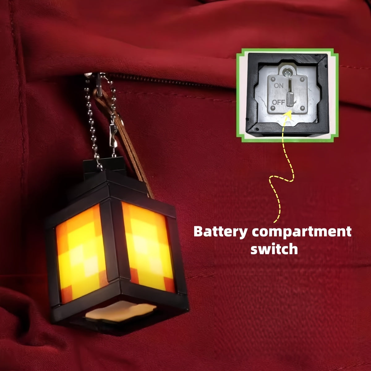 block-based game Glow Keychain, Luminous Creeper Torch Novel Keyring Accessory, Suitable for Backpacks and Bag Charms., Keychain For Backpacks, Backpack Charm Accessory, Block-Based Game Keyring, block-based game Keychain, Re