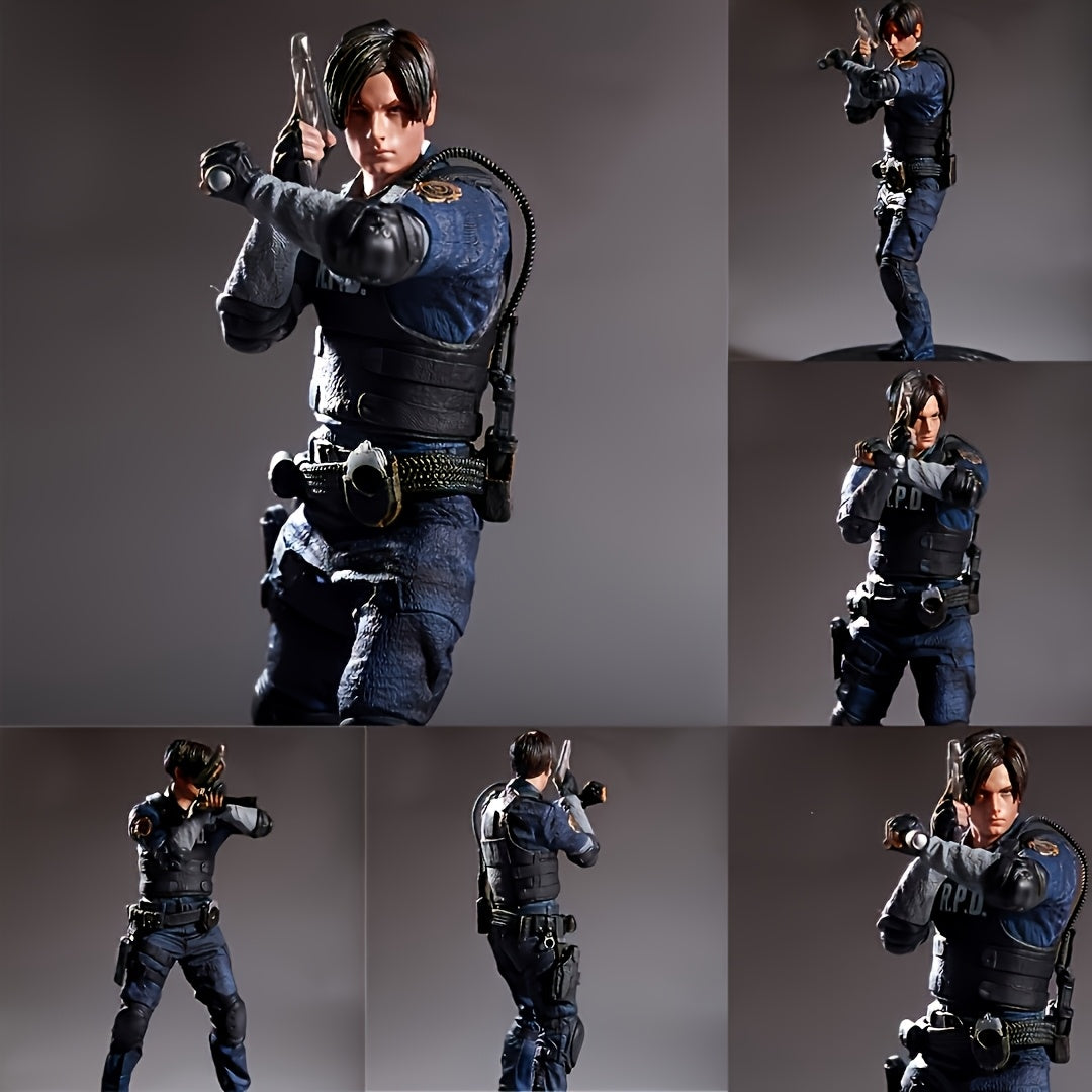 Fashion Tactical Figure Collectible - Blue and Black PVC Desktop Decor with Detailed Battle Stance, 32.0cm Tall Perfect Gift for Collectors, Birthdays, and Holidays