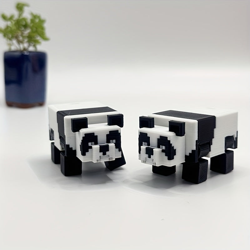 Cute Panda-like Block Bears - Black and White Bear Decorations, No Electricity Needed