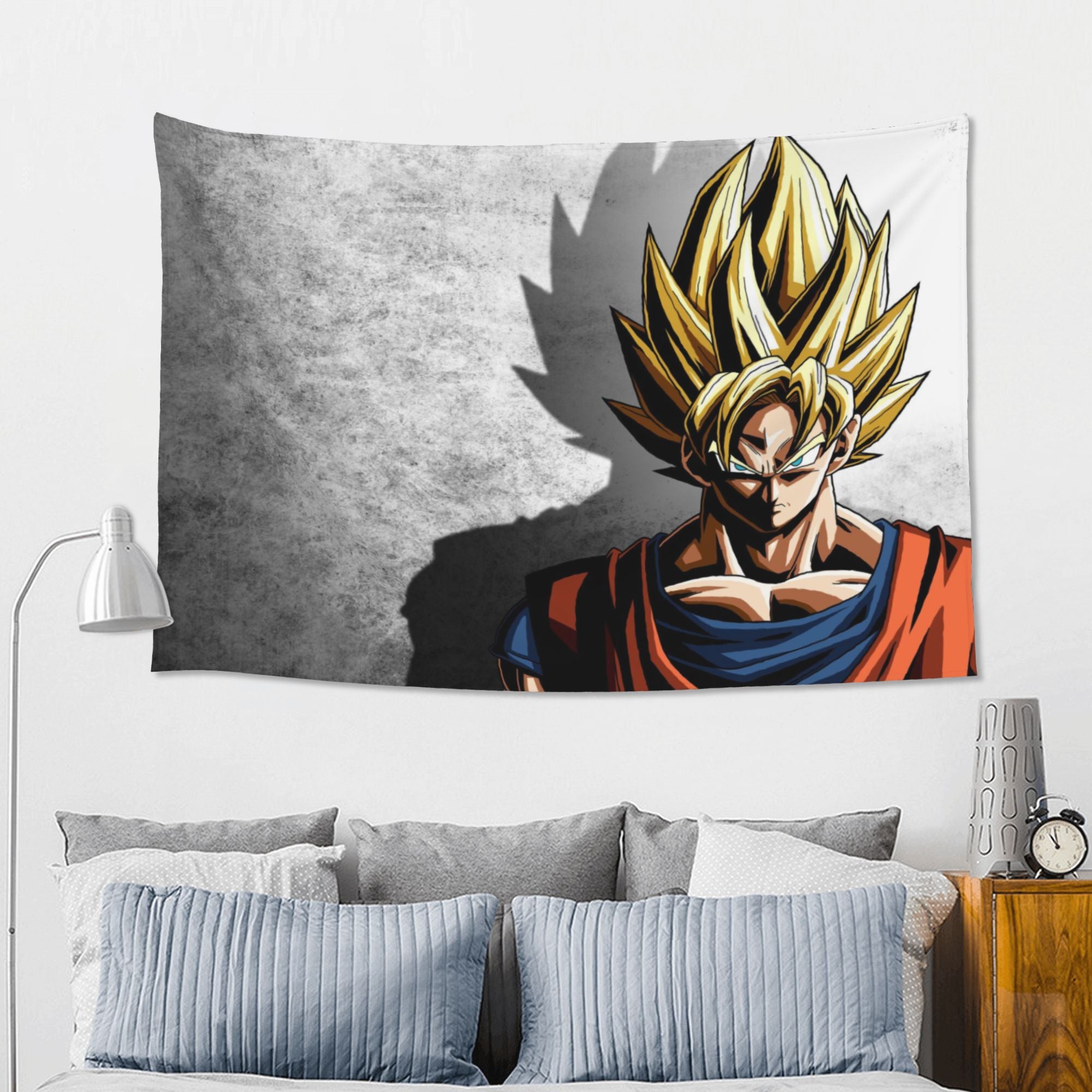 1pc Aesthetic High School Goku in Super Saiyan Form with Shadow Background Home Decor} Art Posters Birthday Gift 101.6cm*152.4cm,  Anime Poster, Artistic Print, Shadow Effect, Durable Poster, Premium Wall Art, Anime Wall Deco
