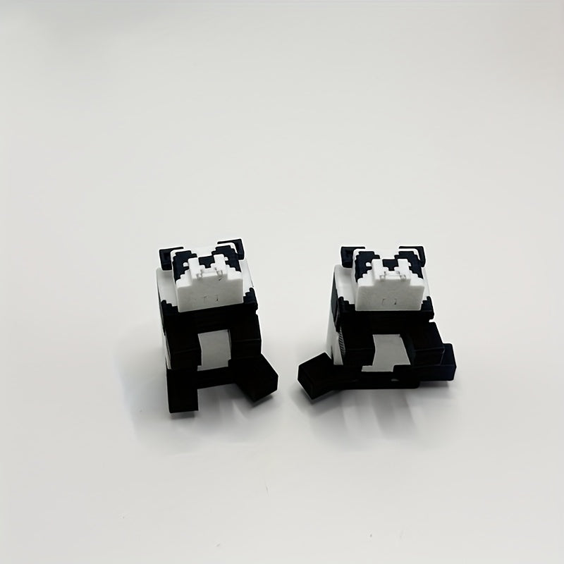 Cute Panda-like Block Bears - Black and White Bear Decorations, No Electricity Needed
