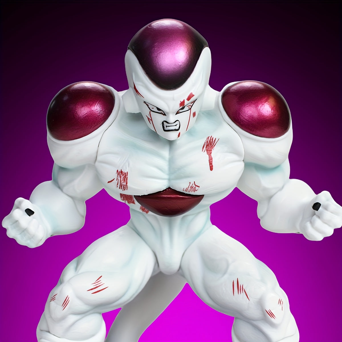 Dragon Ball Universe Emperor Max Level Power, Battle-Damaged Half-Crouching Pose with Evil Smile, Interchangeable Battle-Damaged Double-Headed Statue, with Namekian Effect Base, Perfect for Holiday Gifts, Home Decor, a Must-H